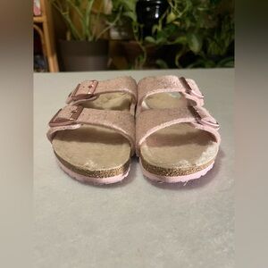 Kids Birkenstocks Arizona Happy Lamb Wool Felt Sandals size 12